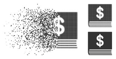 Rendelenmiş Pixelated yarı ton dolar hesap kitap simgesi