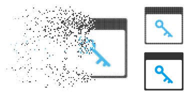 Hareketli Pixelated noktalı resim anahtar takvim sayfası simgesi