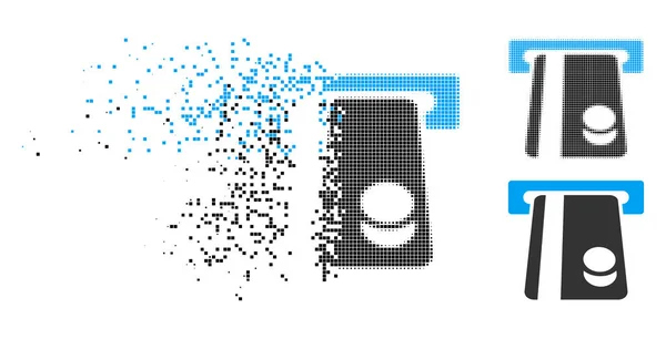 Punto dañado Halftone Automated Banking Service Icono — Vector de stock