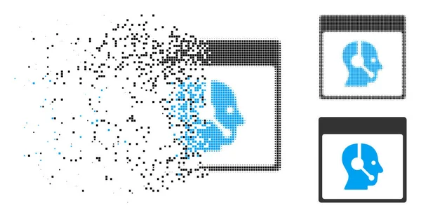 Verschwindendes Pixel-Halfone-Symbol für Callcenter-Betreiber — Stockvektor