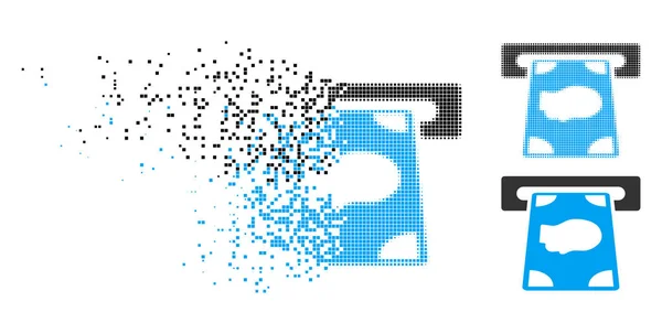 Disolver Pixelated Halftone Cashpoint Icon — Vector de stock