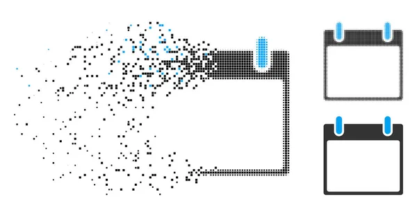 Beschädigtes Pixel halbwegs leeres Kalenderblatt-Symbol — Stockvektor