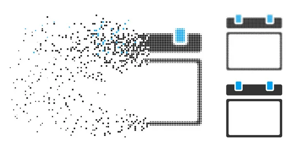 Icono de página de calendario vacío de tono medio pixelado disperso — Vector de stock