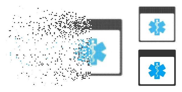 Disipado punteado medio tono médico vida estrella calendario página icono — Vector de stock