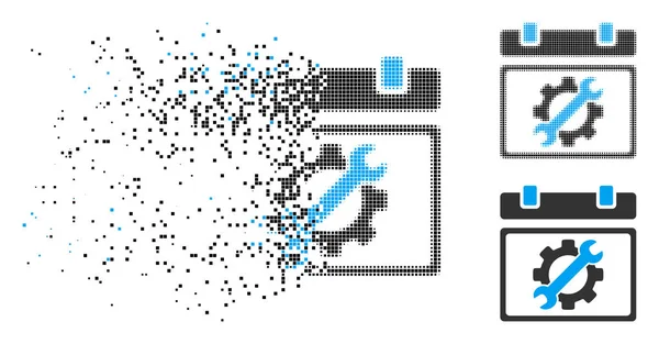 Dispersed Dot Halftone Service Calendar Icono de página — Vector de stock