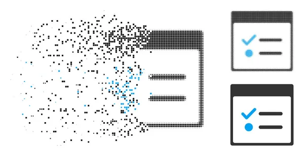Pył Dot półtonów Todo elementów kalendarza ikona strony — Wektor stockowy