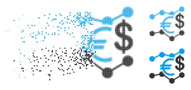 Rendelenmiş piksel yarı ton para birimi eğilimler simgesi