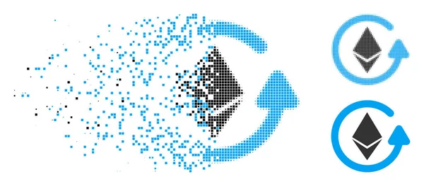 Allerlichtste korrelig halftoon Ethereum restitutie pictogram — Stockvector