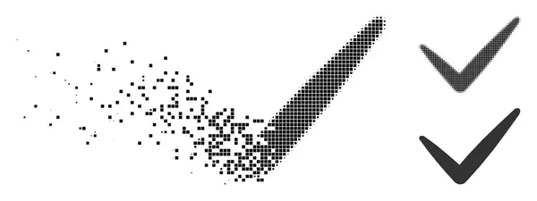 Ícone válido com meio-tom pontilhado fracturado — Vetor de Stock