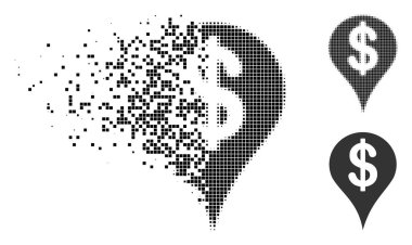 Nokta yarı ton doları harita işareti simgesi çözünmüş