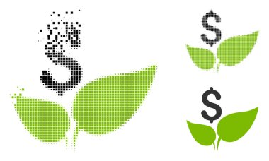 Çözünmüş Pixelated yarı ton Eco Başlangıç simgesi