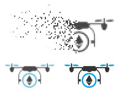 Piksel noktalı resim Ethereum helikopter simgesi dağılmakta