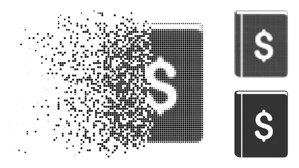 Icône de livre de demi-ton de point décomposé — Image vectorielle