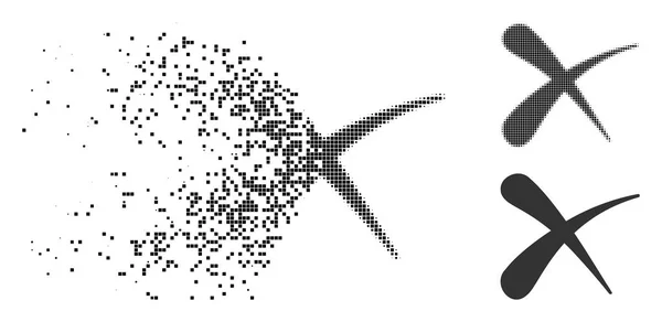Zerstörtes pixeliges Halbton-Lösch-Symbol — Stockvektor
