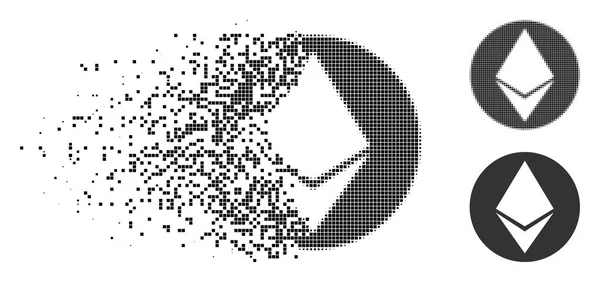 Фрагментарная икона Эфириума — стоковый вектор