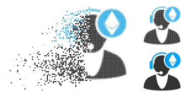 Ayrıştırılmış piksel noktalı resim Ethereum işleç simgesi