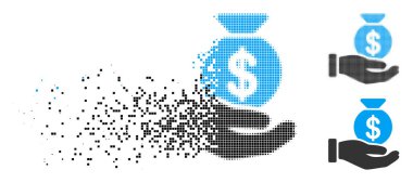 Yarı ton noktalı eriterek yatırım el simgesi