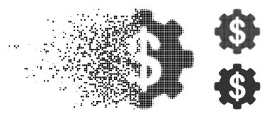 Rendelenmiş Pixelated yarı ton ödeme seçenekleri dişli simgesini