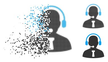 Hasarlı Pixelated yarı ton Resepsiyon işleç simgesi