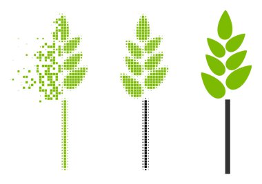 Hasarlı piksel yarı ton buğday kulak simgesi