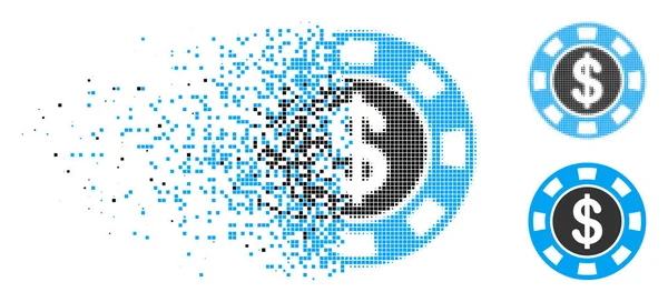 Disipado Pixel Semitono Dinero Token icono — Archivo Imágenes Vectoriales