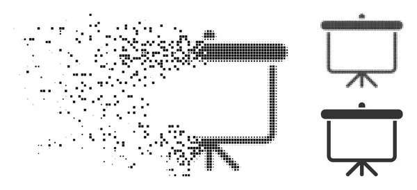 Icon Broken Pixelated Halftone Projection Board — стоковый вектор
