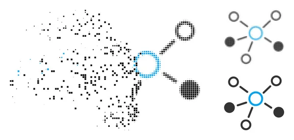 Dissolve Pixelated Halftone Relations Icon — Vector de stoc