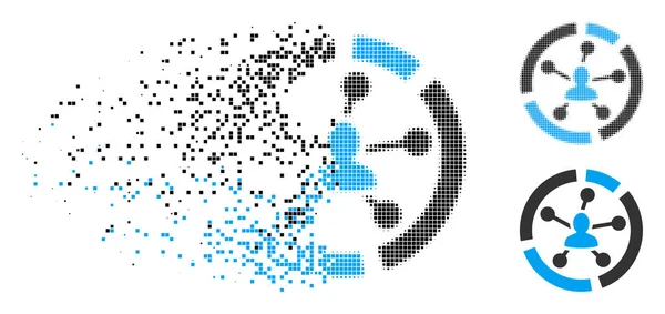 Diagrama de relaciones medias punteadas destruidas Icono — Archivo Imágenes Vectoriales