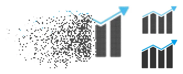 Ícone de tendência de meio-tom de pixel em desintegração —  Vetores de Stock