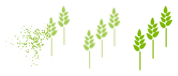 Ponto fragmentado Meio-tom de trigo plantas ícone — Vetor de Stock