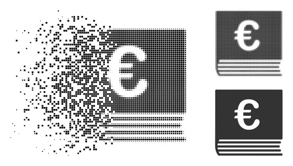 Destructed Dot Halftone Euro Sales Book Icône — Image vectorielle