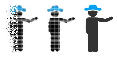 Hasarlı Pixelated yarı ton beyefendi göstermek kutsal kişilerin resmi