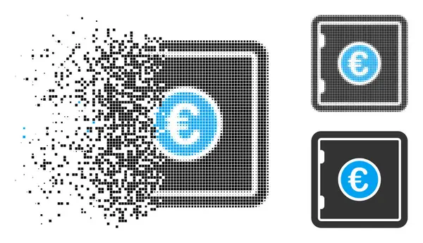 Dissolution Pixelated demi-teinte Euro Safe Icon — Image vectorielle