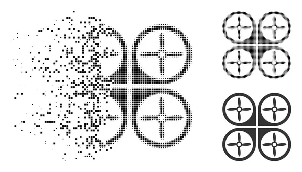 Разрушающая икона нанокоптера "Точечный полутоник" — стоковый вектор