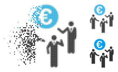 Rendelenmiş nokta yarı ton Euro tartışmalar simgesi