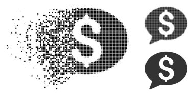 Hareketli piksel yarı ton banka ileti simgesi