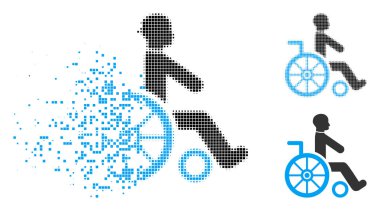 Dispersed Dot Halftone Wheelchair Icon clipart