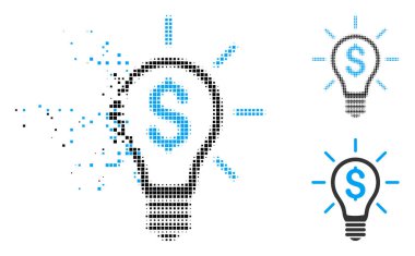 Hasarlı piksel yarı ton karlı buluş simgesi