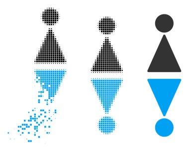 Tahribe piksel yarı ton tuvalet sembolleri simgesi