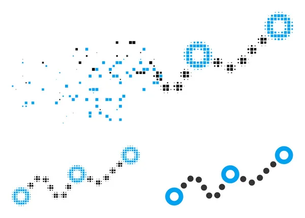 Diagrama punteado fracturado Icono gráfico punteado — Archivo Imágenes Vectoriales