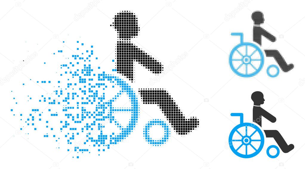 Dispersed Dot Halftone Wheelchair Icon