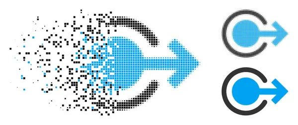 Значок Logout Дисперсном Пикселизированном Полутоне Твердом Варианте Частицы Объединяются Векторную — стоковый вектор