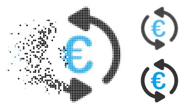 Hareketli nokta yarı ton Euro tekrar ok simgesi