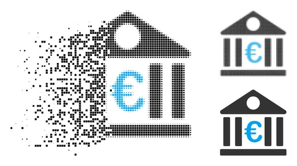 Proteinupplösande Dot halvton Euro Bank-ikonen — Stock vektor