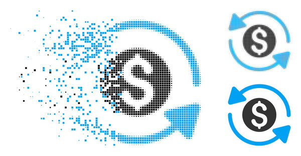 Распад Pixelated Halftone Money Turturnover Icon
