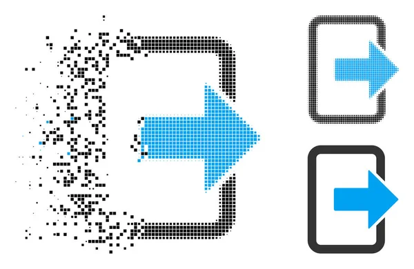 Bewegliches Pixel-Icon für den Ausgang — Stockvektor