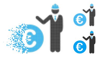 Tahribe nokta yarı ton Euro geliştirici simgesini