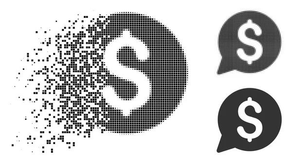 Dissolvendo Pixel Halftone Bid Icon — Vetor de Stock