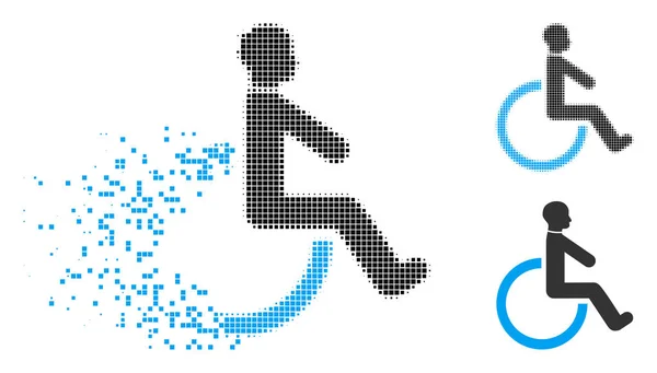 Рассеянная икона на инвалидной коляске — стоковый вектор