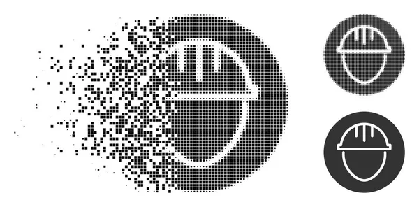 Икона круга шлема Шреддед Дот Халфтон — стоковый вектор